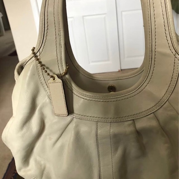 VINTAGE LEATHER COACH ergo pleated leather satchel - Picture 2 of 9